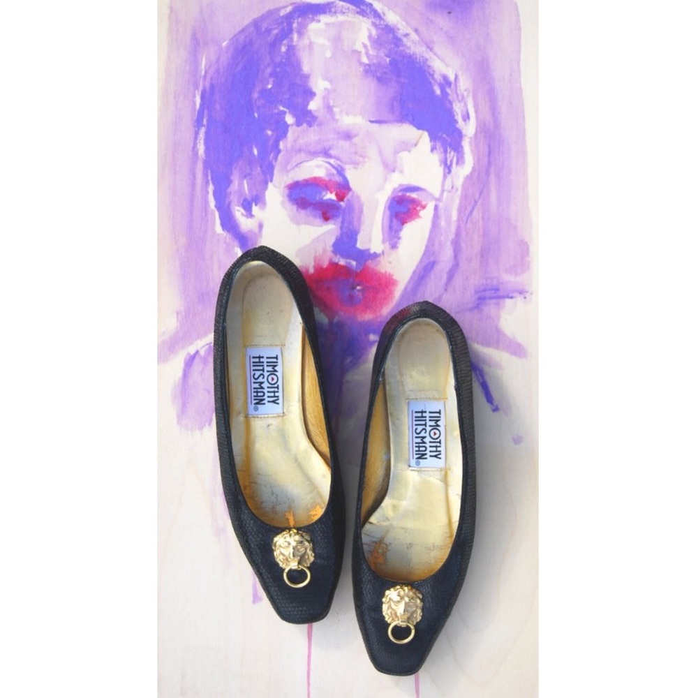 Vintage 80s/90s Timothy Hitsman Black Flats